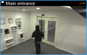 XProtect Smart Clientのカメラ タイトル バー。