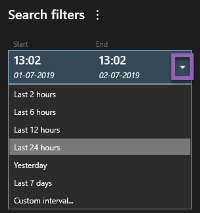 検索中に期間を設定する