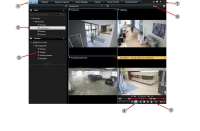 Översikt över fliken Live i XProtect Smart Client.