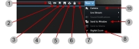 Vue d'ensemble de la barre d'outils de la caméra dans XProtect Smart Client.