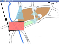 Plan de routes et 3 caméras situées dans différentes directions.