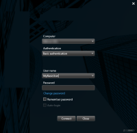 Login window in XProtect Smart Client.