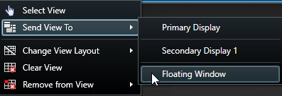 Envoyer une vue vers une fenêtre flottante dans XProtect Smart Client.
