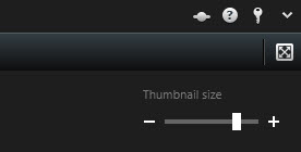 Adjust the size of thumbnails in the XProtect Smart Client search results.