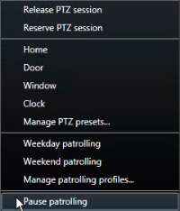 Pause patrolling in XProtect Smart Client.