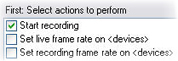 Selected Start recording check box as an action to perform when a rule is triggered. 