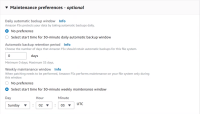 XProtect® on AWS: Select maintenance preference for your FSx share.