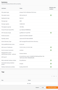 XProtect® on AWS: Verify the settings for your FSx share.