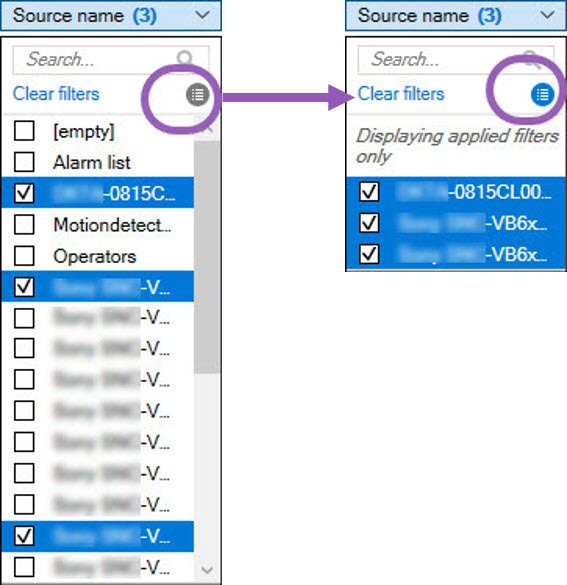 Example of how the Display applied filter option only works.