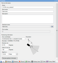 Example of added positioning information for a camera. 