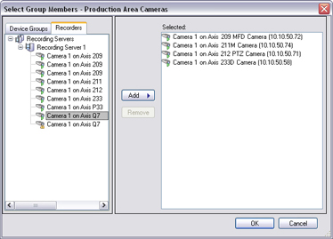 Example of selected group members.