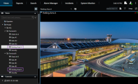 En vy i XProtect Smart Client som visar video över en parkeringsplats.