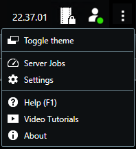 Hidden buttons in the upper-right corner of XProtect Smart Client.