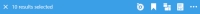 Blue action bar on the Search tab in XProtect Smart Client.