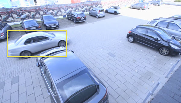 Beispiel für einen Begrenzungsrahmen in XProtect Smart Client.