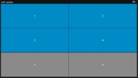 Vylayout 2x3 för en Smart Wall-bildskärm.
