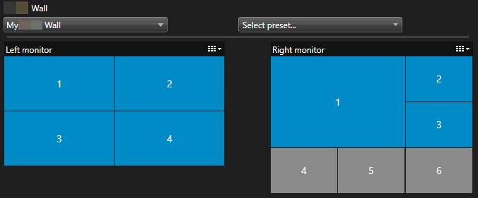 Smart Wall-kontroll i XProtect Smart Client.