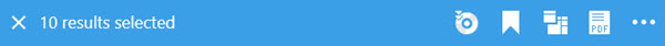 Blue action bar on the Search tab in XProtect Smart Client.