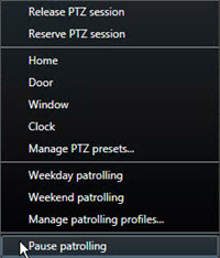 Pause patrolling in XProtect Smart Client.