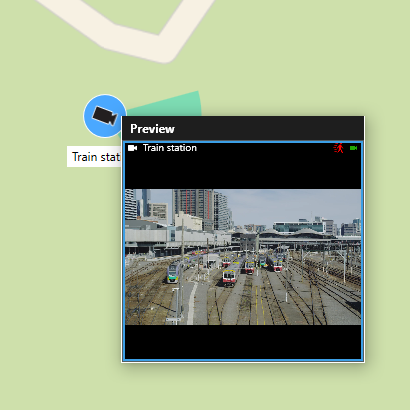 Live video feed from a camera after the camera was double-clicked.