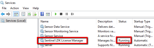 Sentinel license running.png