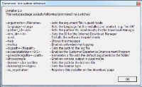 Download Manager Command line option reference window.