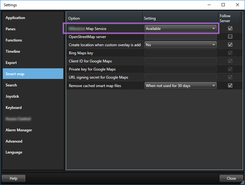 Enable Milestone Map Service.