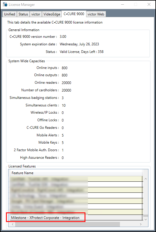 CCure licenses