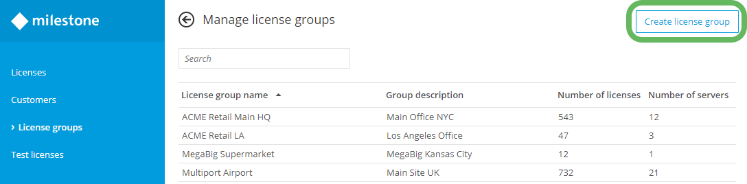 Create a license group