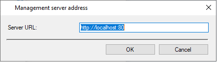 Management server address dialog box. 
