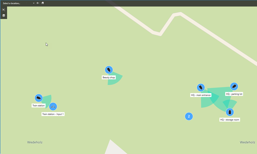 Multiple clusters on a smart map.