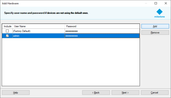 Factory default deselected