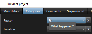 How assigning incident categories in XProtect Smart Client looks like.