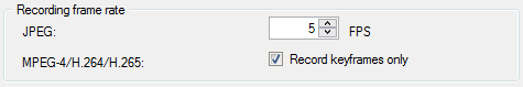 אפשרות מאופשרת להקלטת תמונות מפתח בלבד.