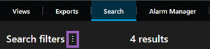 Filtros de búsqueda en XProtect Smart Client.