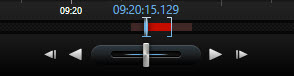 נקודות אחיזה של ציר הזמן ב- XProtect Smart Client.