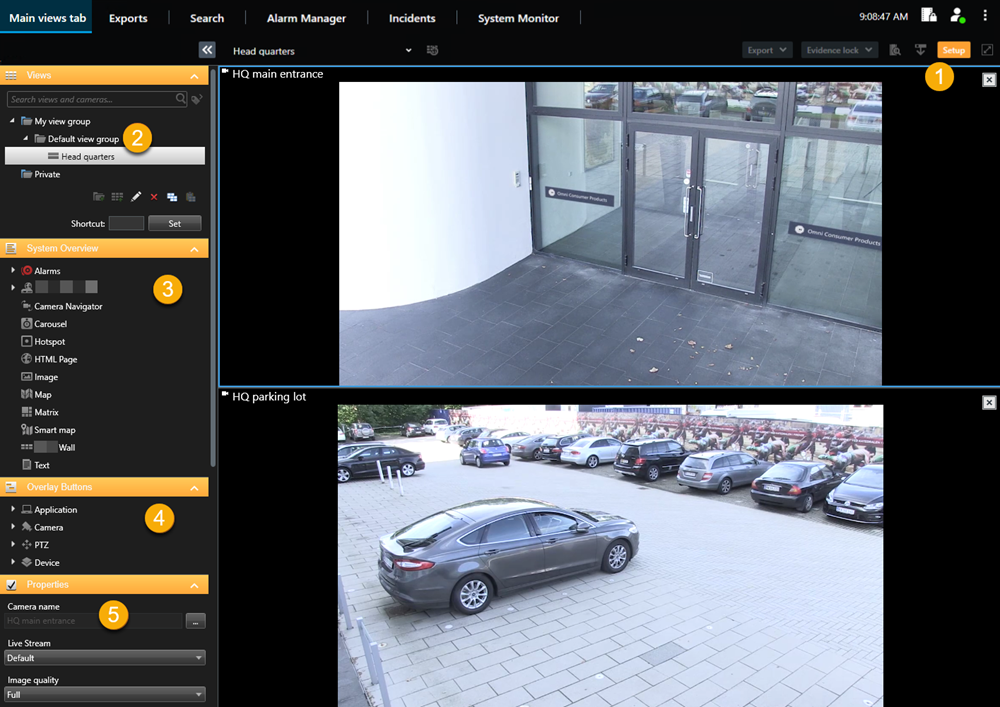 Jak wygląda tryb konfiguracji w XProtect Smart Client.