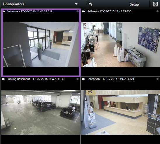 Eksempel på et visningselement i XProtect Smart Client.